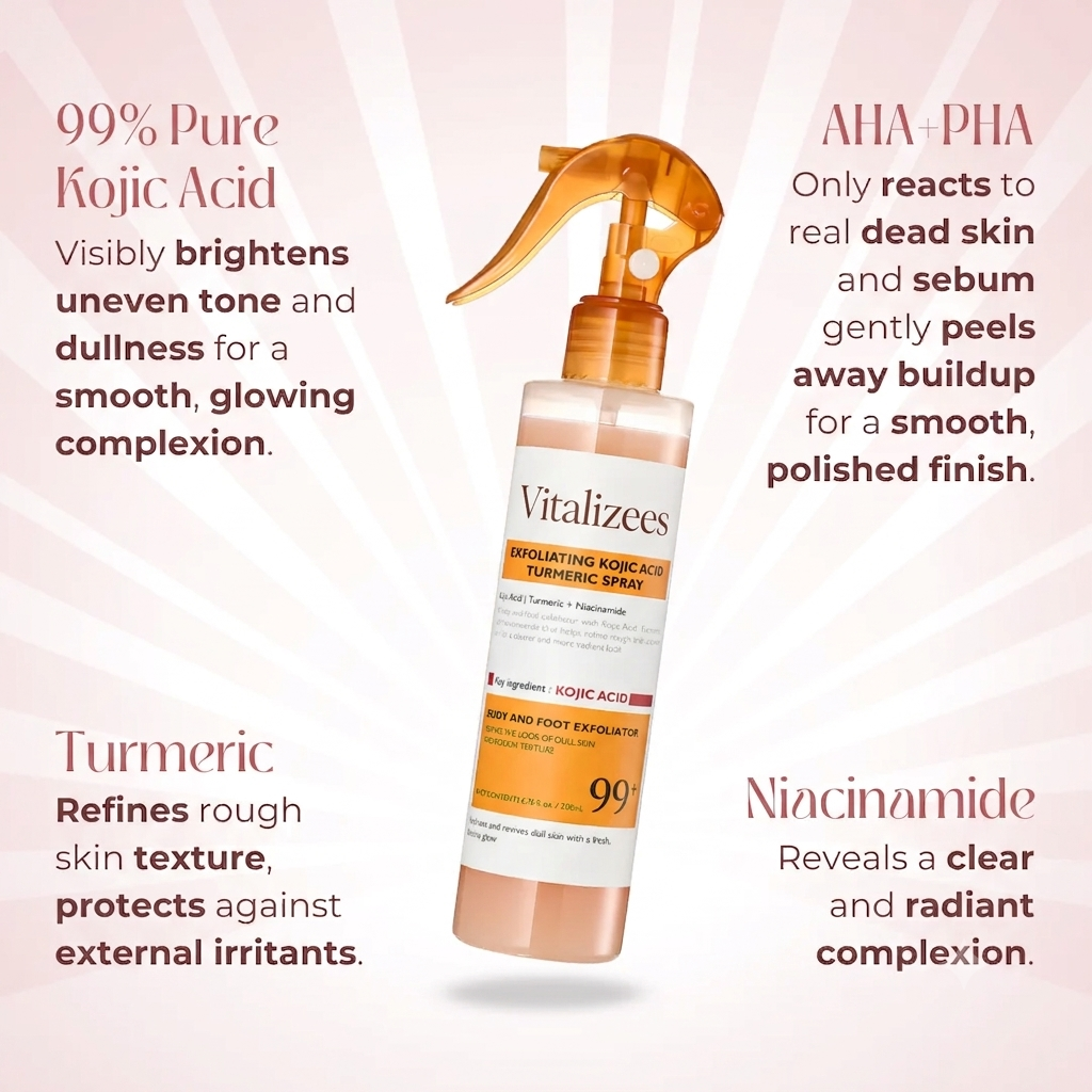 Vitalizees Peel Shot - Kojic + Turmeric Body Peel Spray