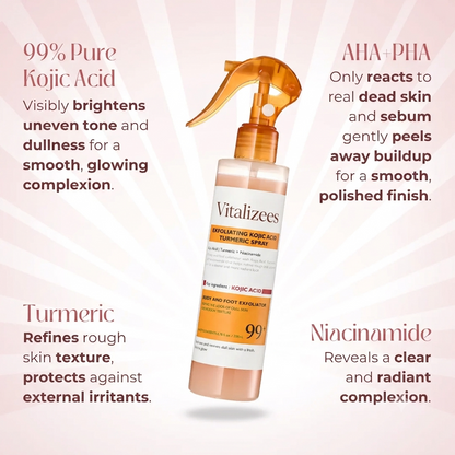 Vitalizees Peel Shot - Kojic + Turmeric Body Peel Spray