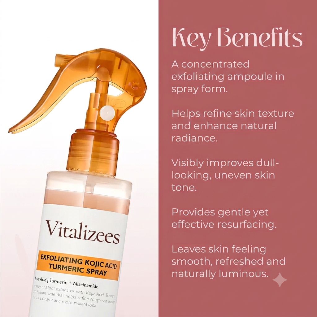 Vitalizees Peel Shot - Kojic + Turmeric Body Peel Spray
